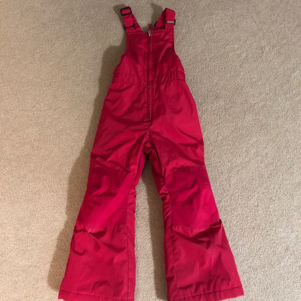 Landsend girls snowbib snow suit hot pink